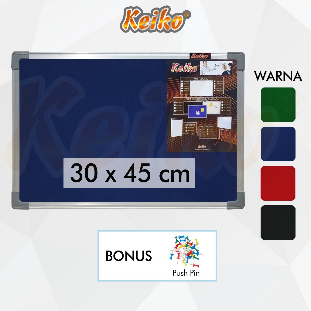 

Softboard / Pin Board / Cork Board / Papan Pengumuman / Mading Gantung Bludru Keiko 30 x 45 cm