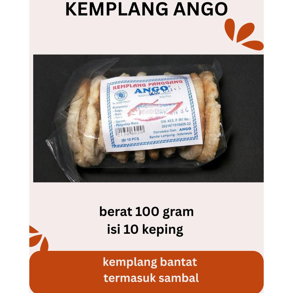 

kemplang ango 100 gr kemplang bantat ikan tenggiri asli lampung