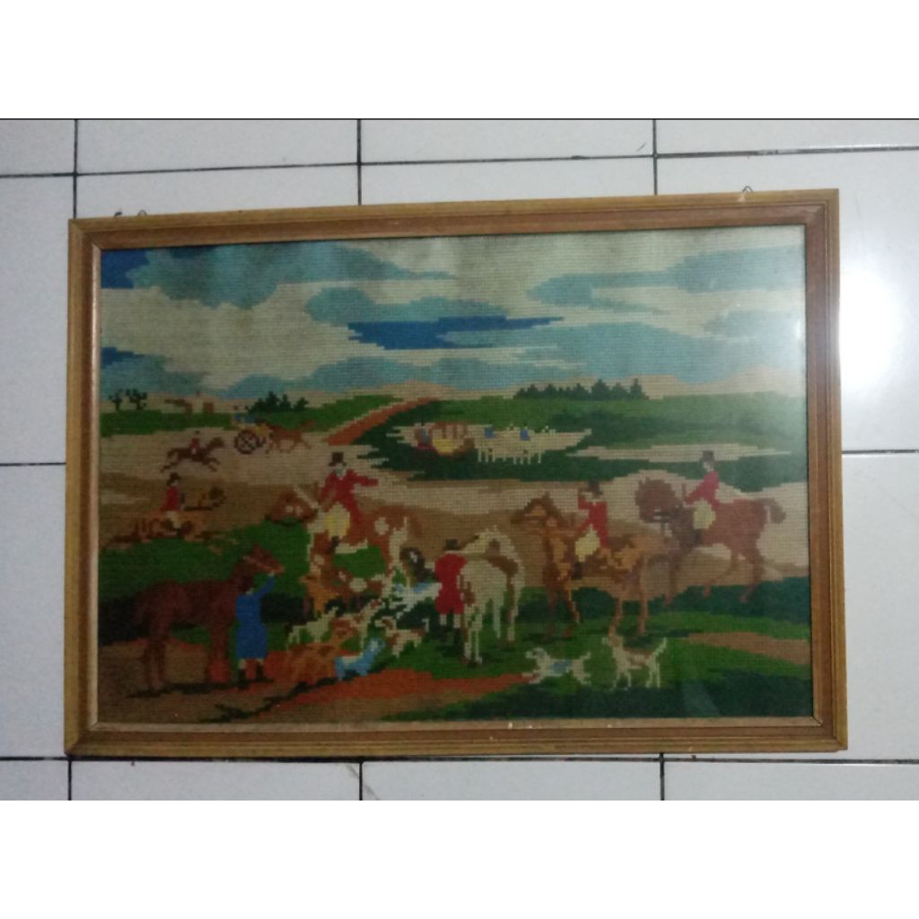 kristik sulam benang lukisan