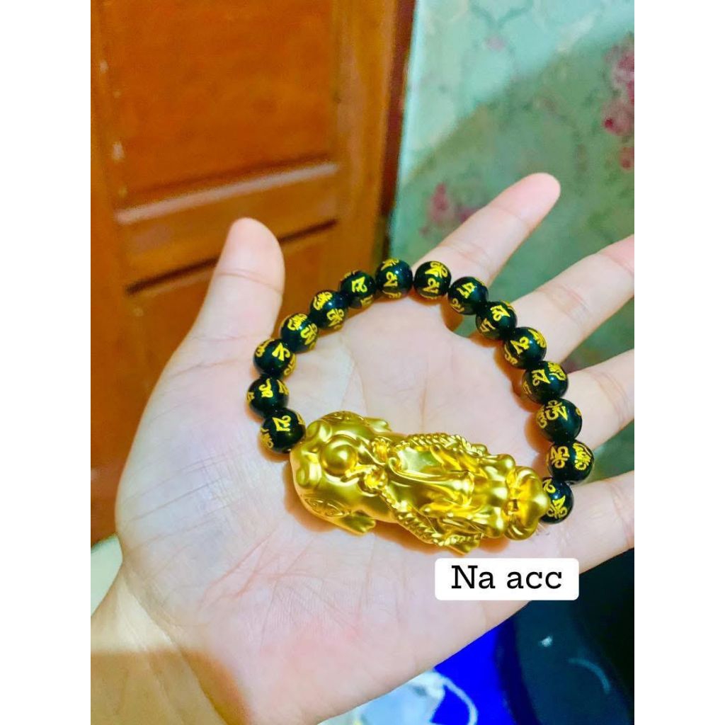gelang kristal champ naga besar lapis emas