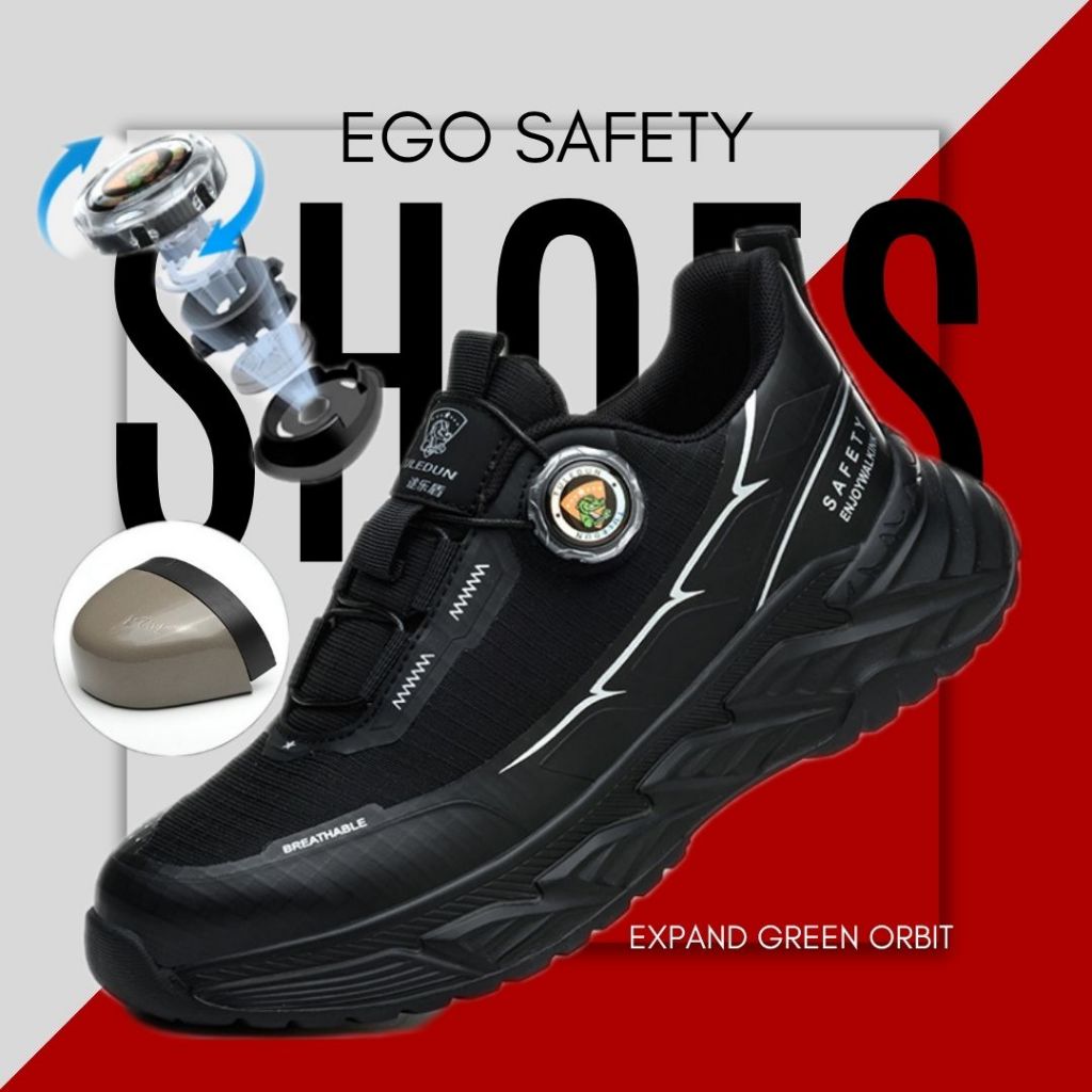Tuledun Sepatu Safety Sport Sepatu Safety Pria Sneakers Ringan