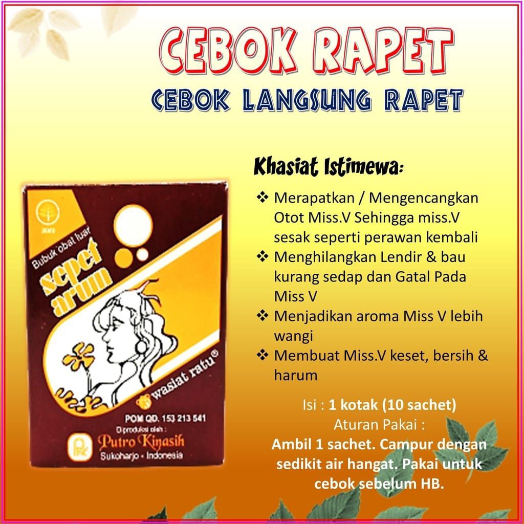 perapat penyempit miss v kewanitaan serbuk cebok sepet arum 10 sachet