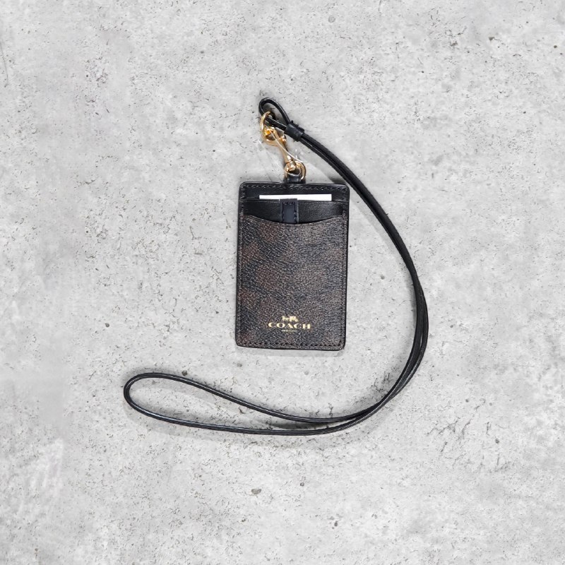 

Lanyard COA MONOGRAM DARK BROWN LANYARD CARD HOLDER 100% ORIGINAL