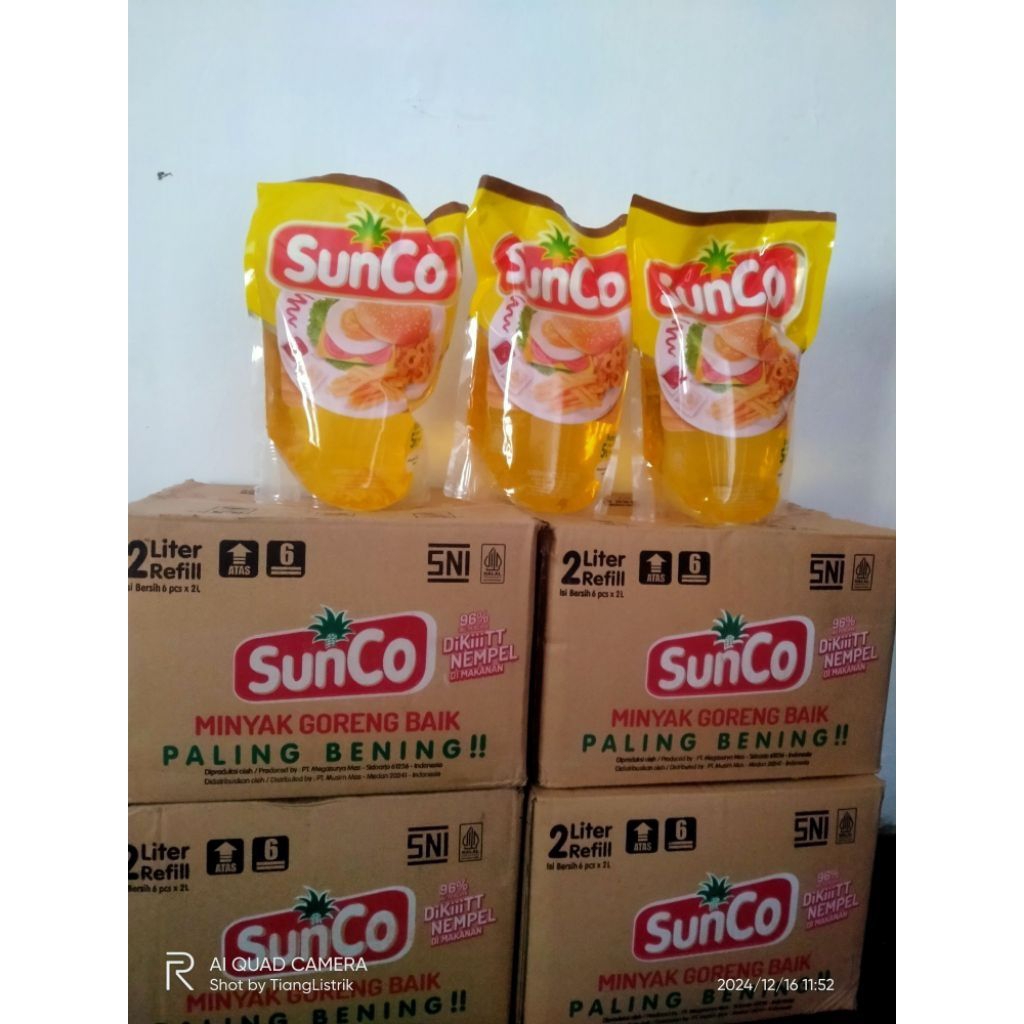

minyak goreng sunco kemasan 2 liter 1 karton (2L×6 pouch)