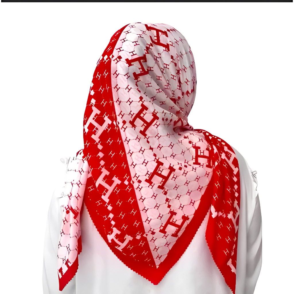 Jilbab Merah Putih Agustusan Hijab Segi Empat Voal Krudung Kemerdekaan