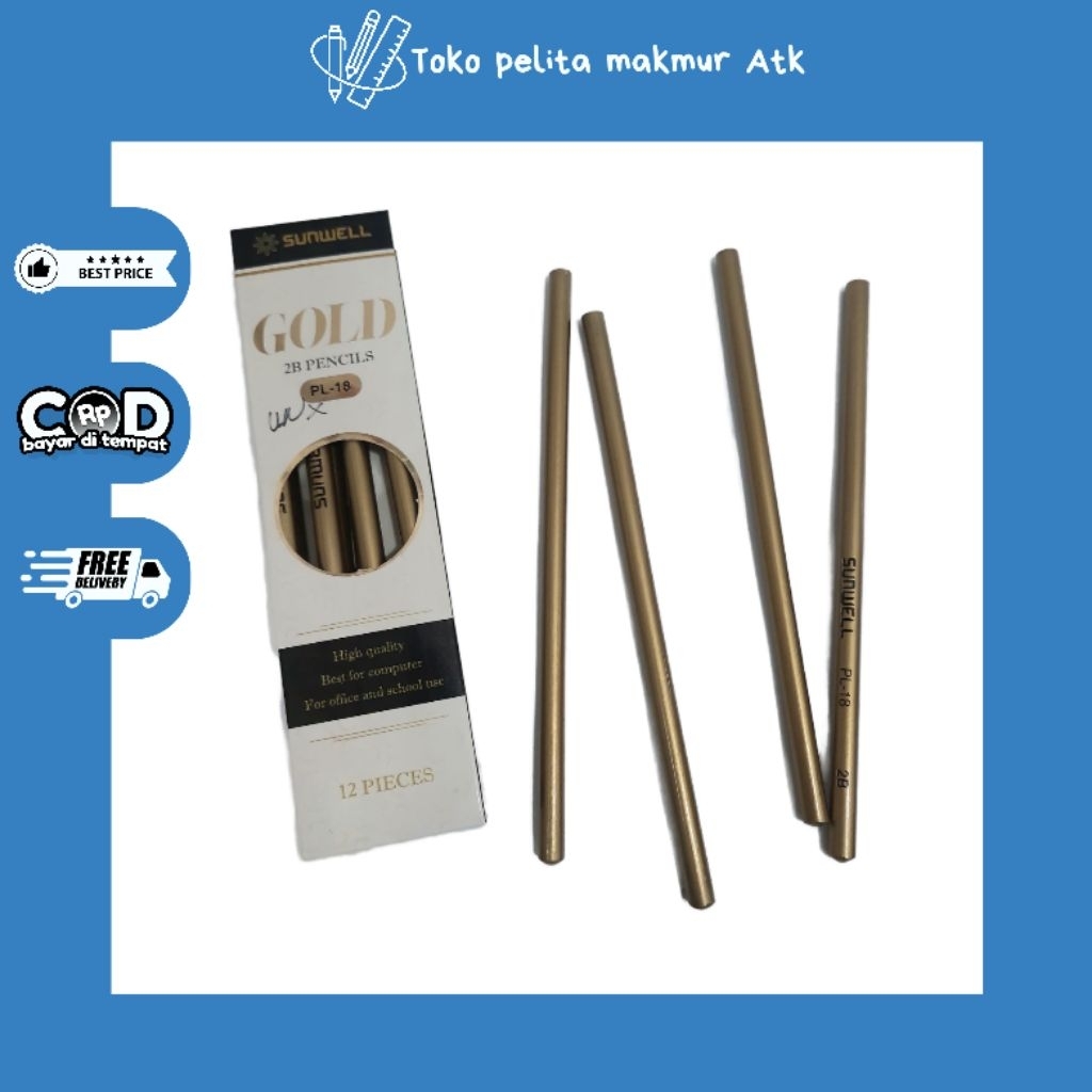 

PENSIL SUNWALL GOLD 2B (1 pak isi 12 pcs)