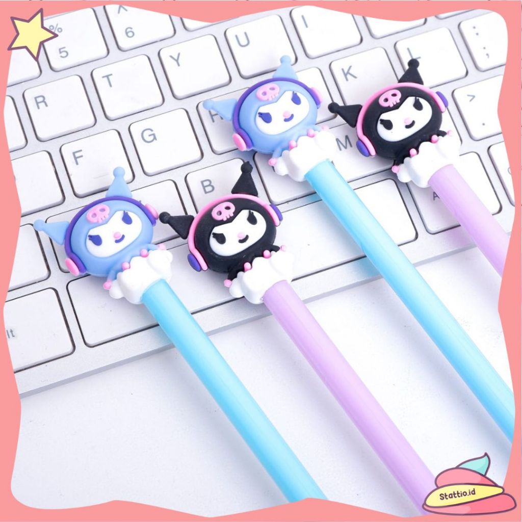 

Pena Gel Karakter Sanrio Kuro mi Headset Pulpen Sanrio Pen Gelpen Bolpoint Bolpen Anak Sekolah Tinta Hitam Lucu