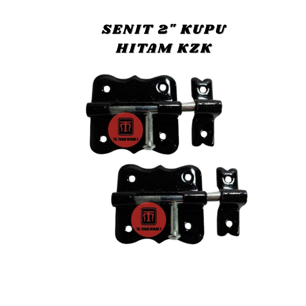 Grendel Kupu Besi Hitam KZK 2" Inch Grendel Pintu Jendela
