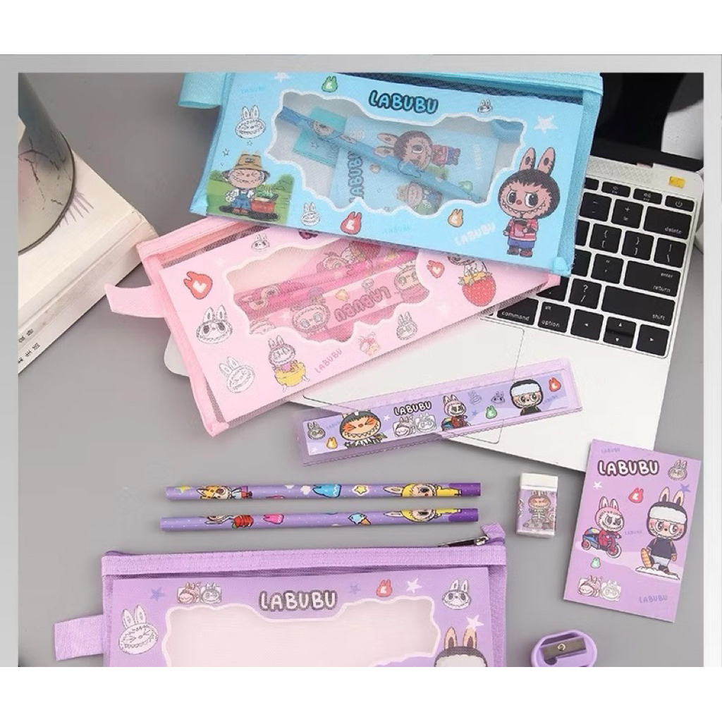 

Stationery SET Isi 6 FREE Pouch Jaring Motif Lucu Untuk Anak TK SD Sekolah Alat Tulis