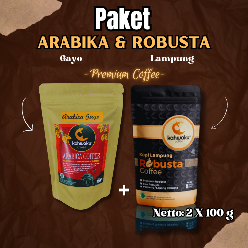 

Kopi Robusta Lampung & Arabika Gayo - Premium Coffee Bubuk Fresh Roasted, Paket Spesial Hemat 2x100g