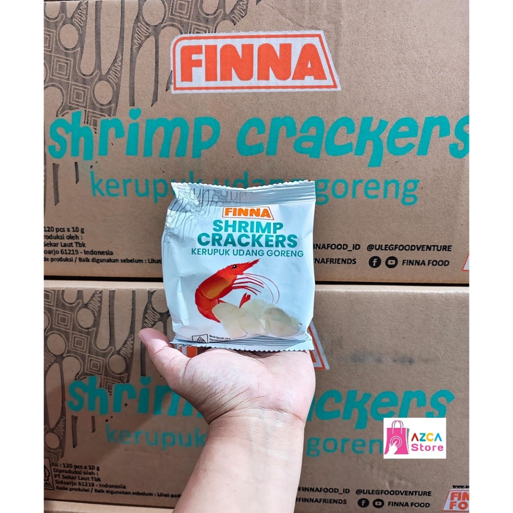 

FINNA Kerupuk Udang Goreng Matang Siap Makan 10gr Grosir Dus (120 pcs)