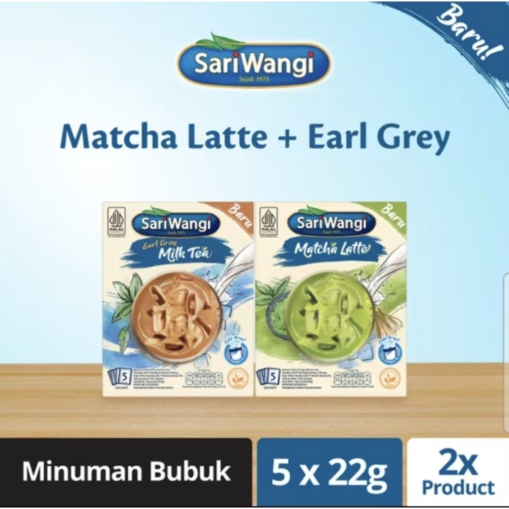

[Isi 5] Sariwangi Matcha Latte/Milk Tea 22 g × 5 pcs