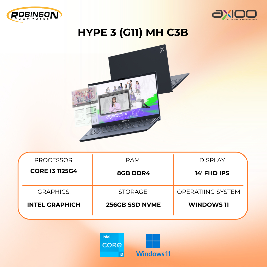 LAPTOP | AXIOO HYPE 3 G11 | INTEL CORE i3 1125G4