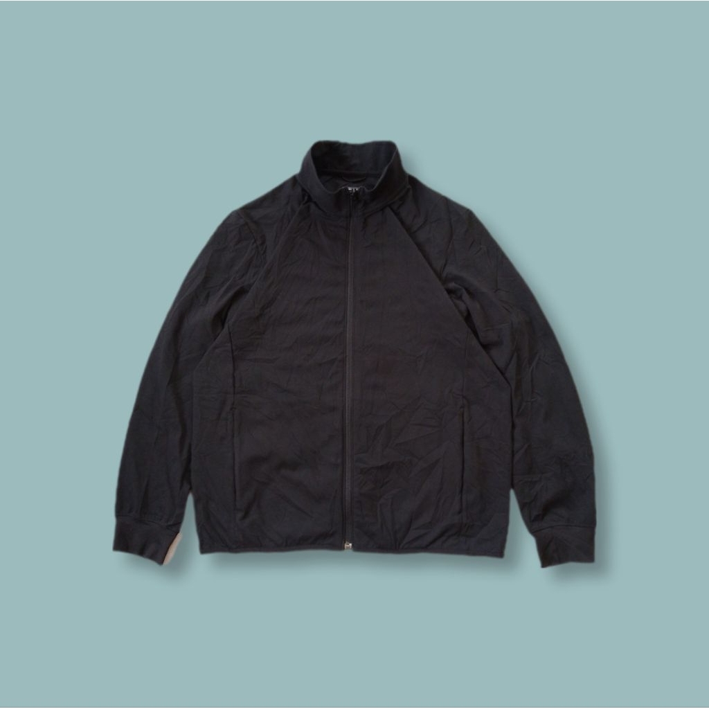 Uniquesport - Jaket Tracktop Uniqlo Dry-ex Active Ultra Strech Black Second L
