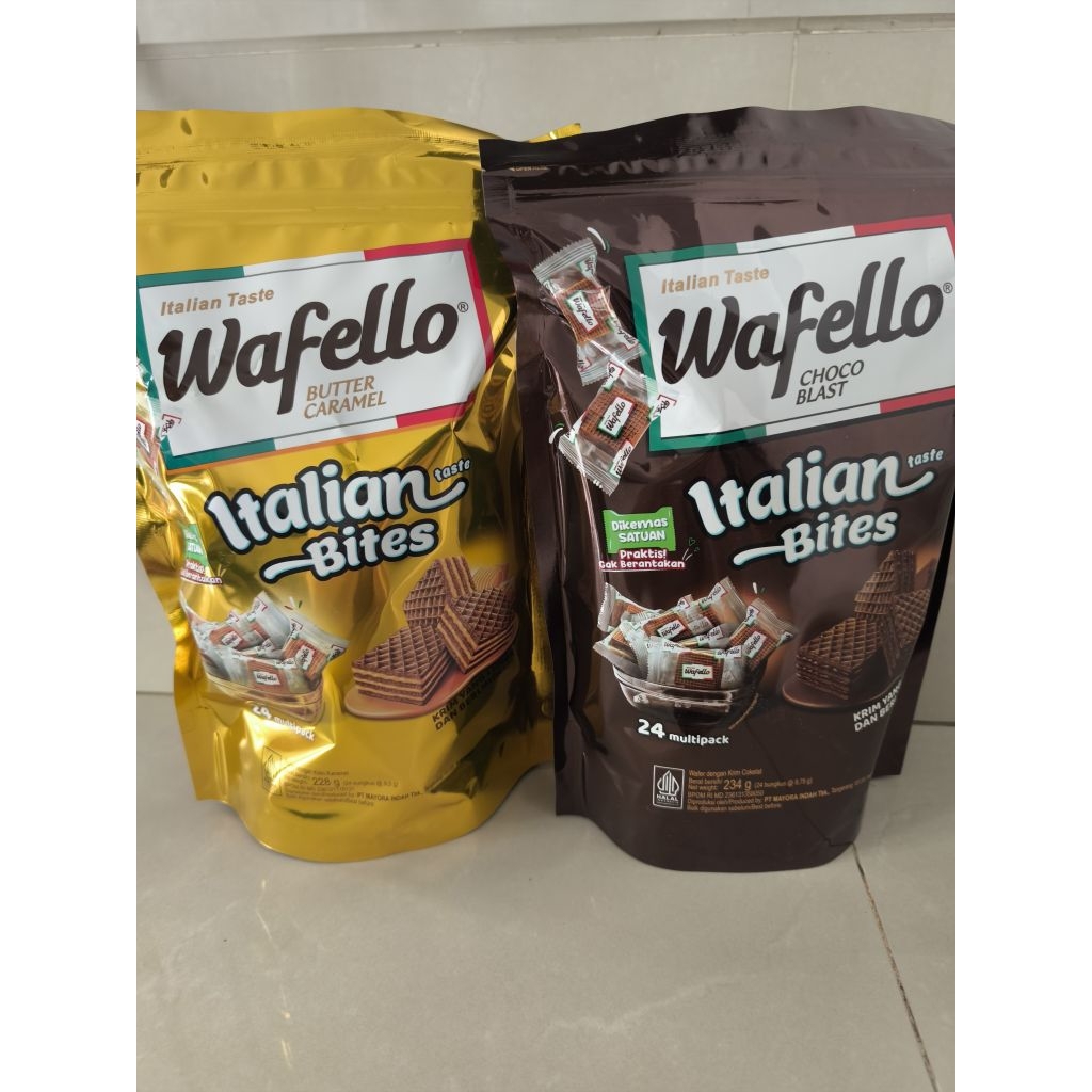 

Wafello wafer Italian bites Chocolate | Butter Caramel isi 24 pcs