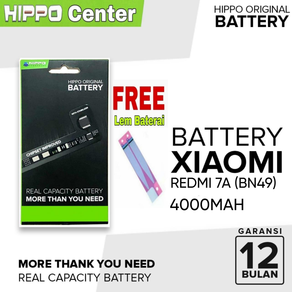 Hippo Baterai Xiaomi Redmi 7A 4000MAH BATTERY Xiaomi BN49 / BN 49 / BN-49