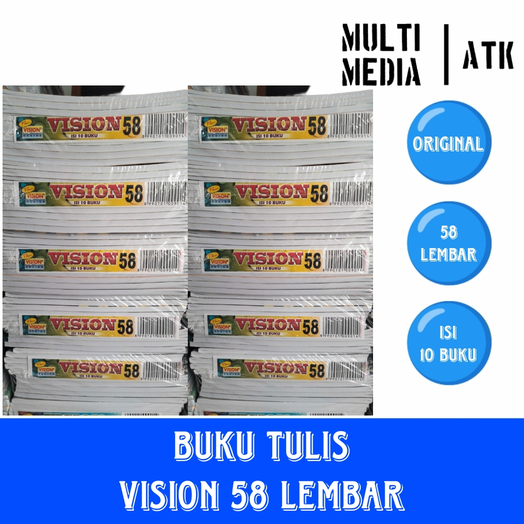 

VISION 58 Lembar Buku Tulis - 1 Pak Isi 10