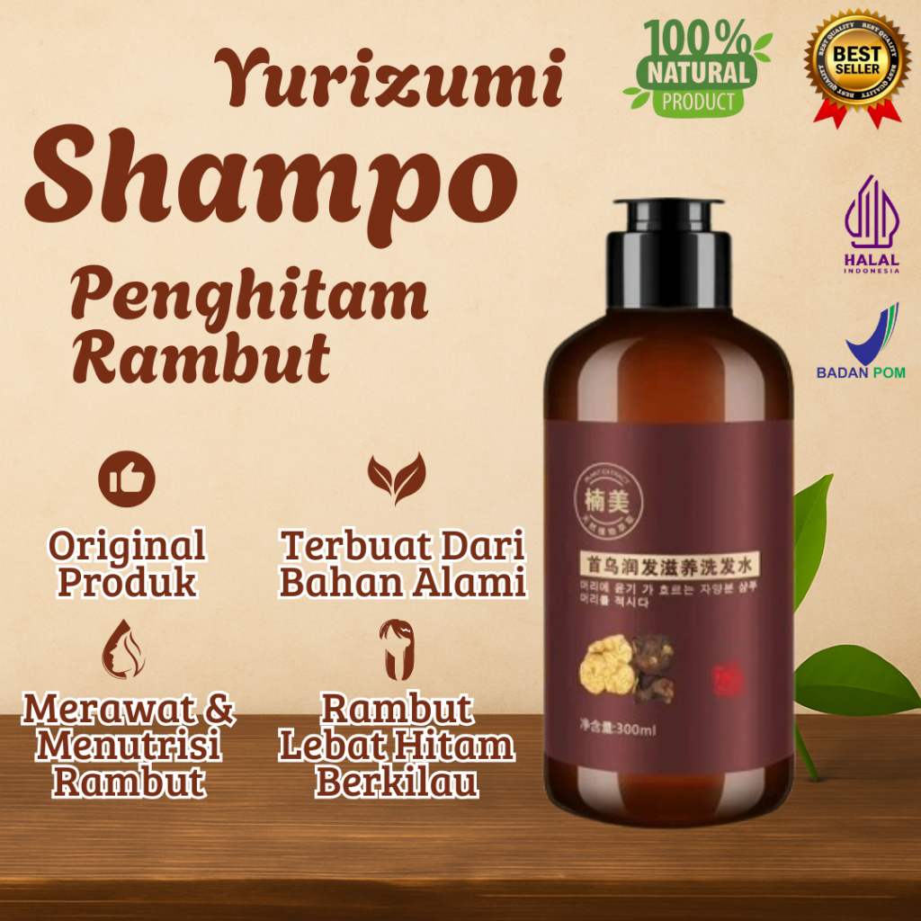 Shampo Yurizumi Penghitam Rambut / Menghitamkan Rambut / Menghitamkan Rambut Uban / Perawatan Rambut