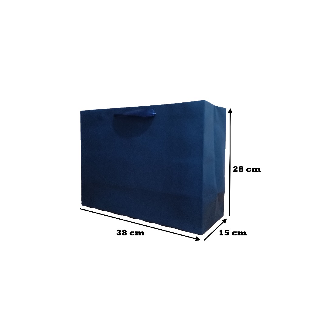 

PaperBag - Warna Navy (Bahan Hawai -210 gr ) - 38cm x 15cm x 28cm