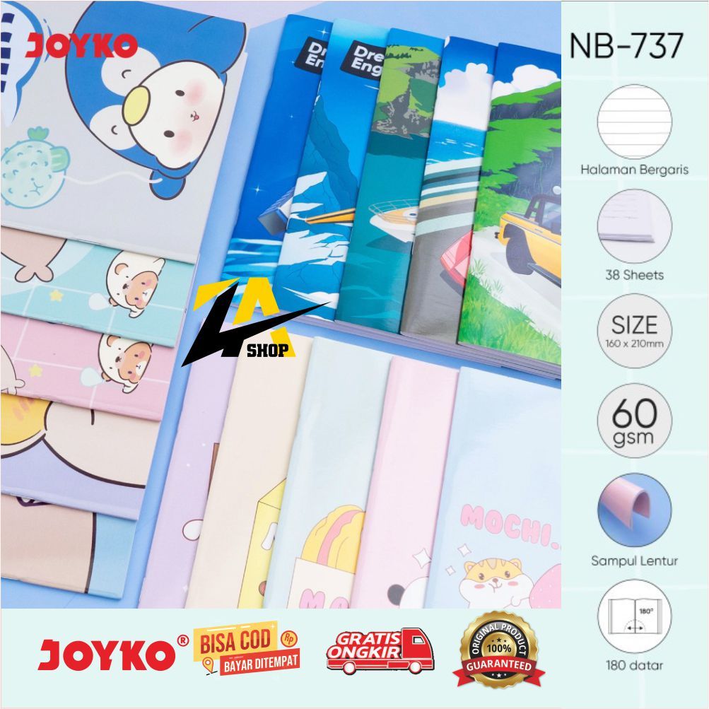 

Buku Tulis Catatan Bergaris Joyko Buku Tulis JOYKO NB 737 ISI 38 Lembar HARGA UNTUK 1 PAK (10 BUKU)