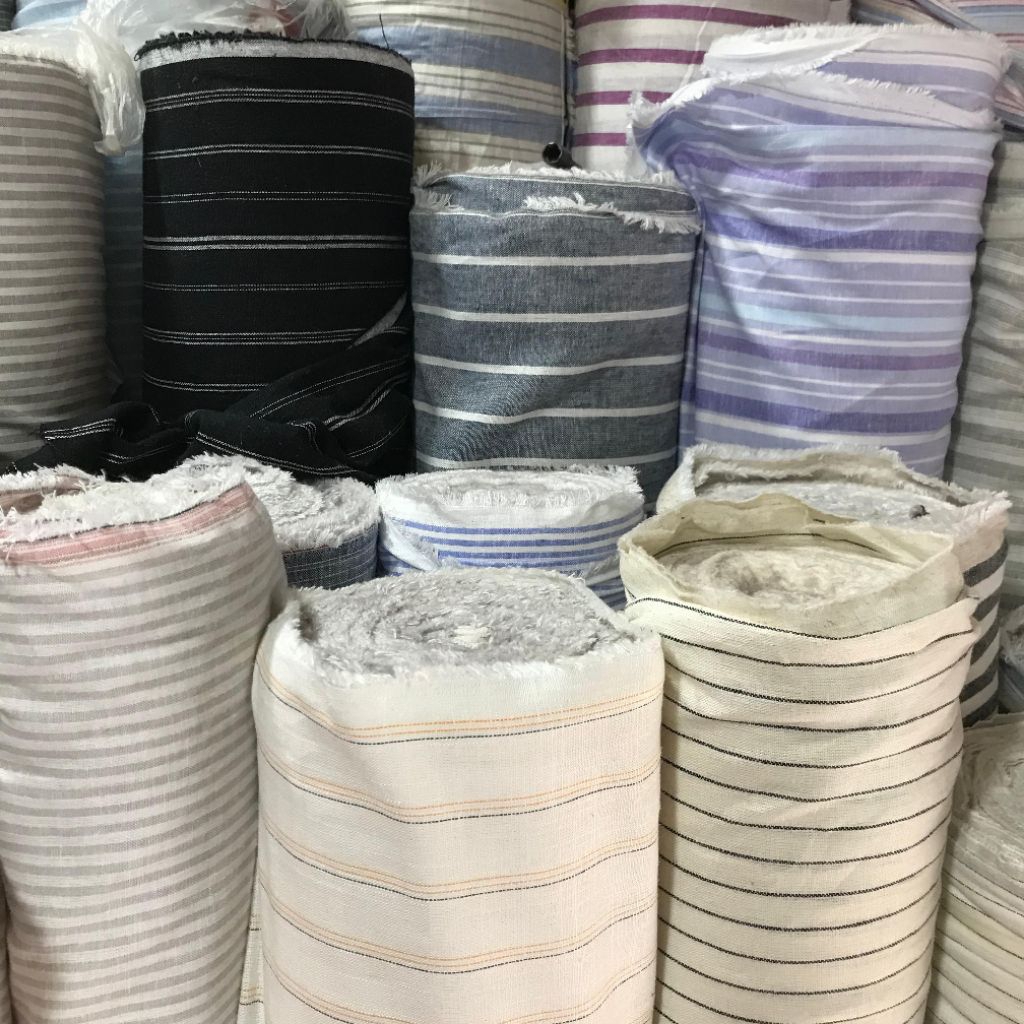 kain linen motif salur || kain linen garis || kain linen || linen stripe