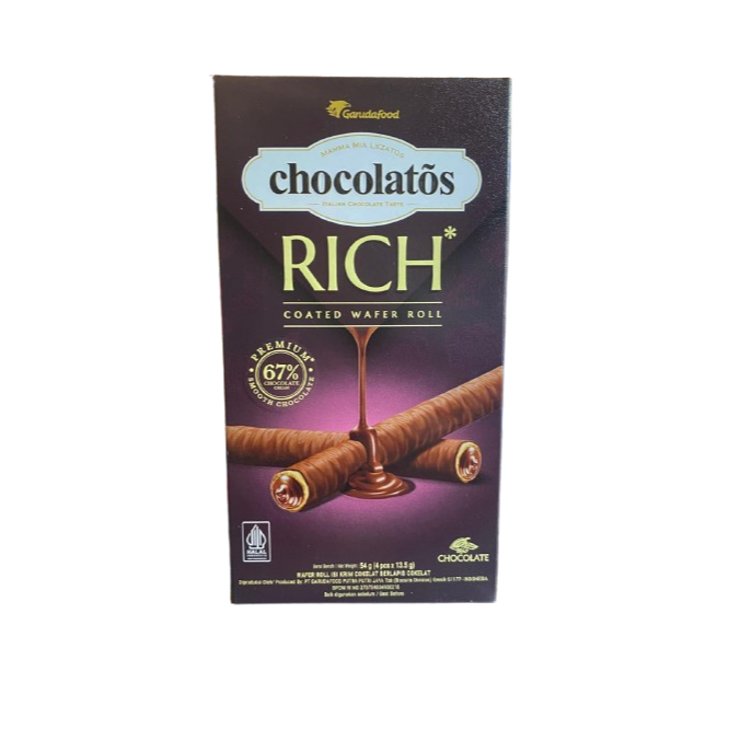 

Chocolatos Rich Coated Wafer Roll 54gram