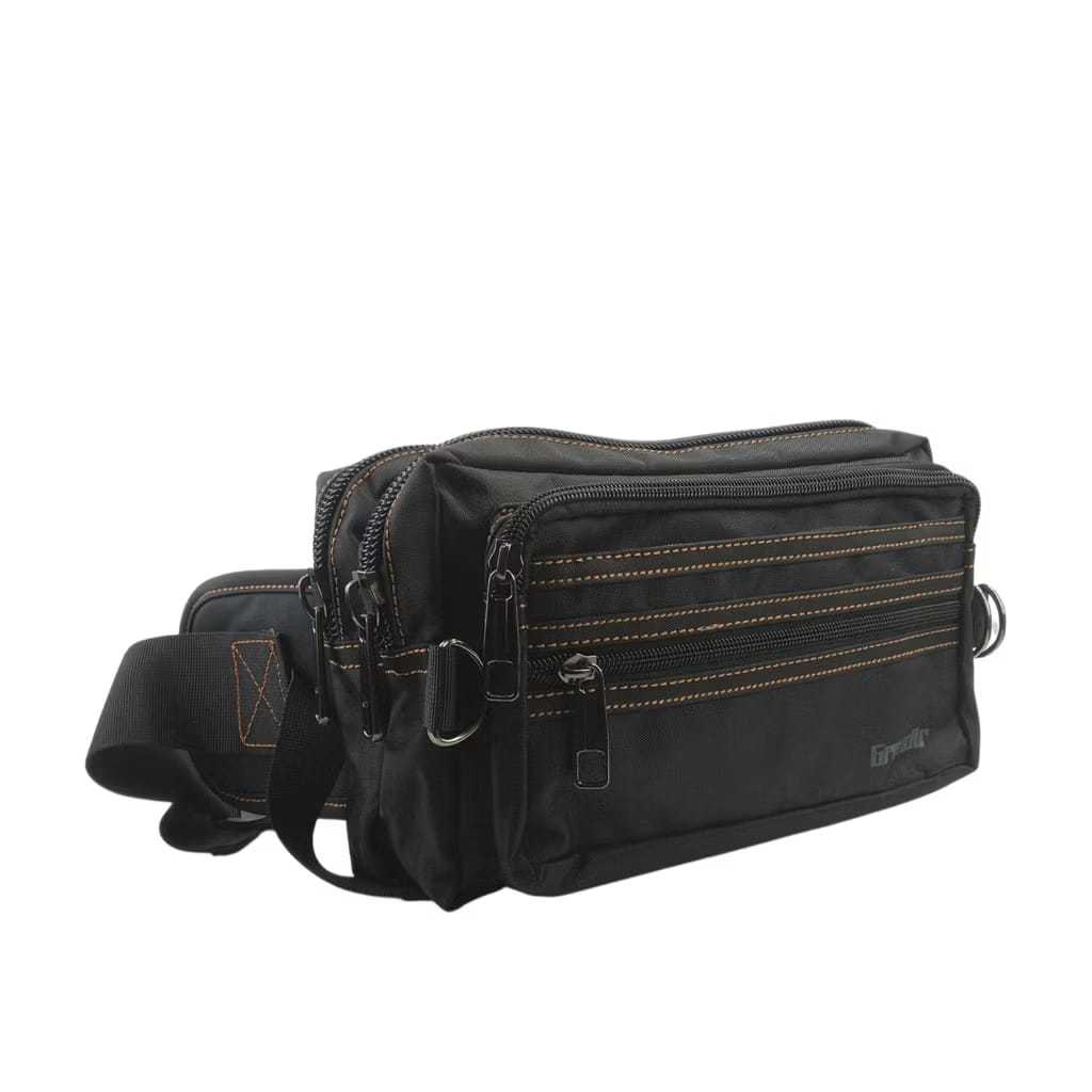 Grandir  by pierre cardin Tas Pinggang Pria Selempang Waist Bag Hitam 9112834301BLA-Black