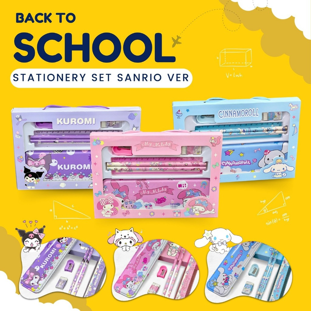 

(V-3) 6 in 1 Kotak Pensil Set Anak Stationery Set Untuk Hadiah Anak Sanri0 Alat Tulis Anak Lucu Kotak Pensil Kur0mi