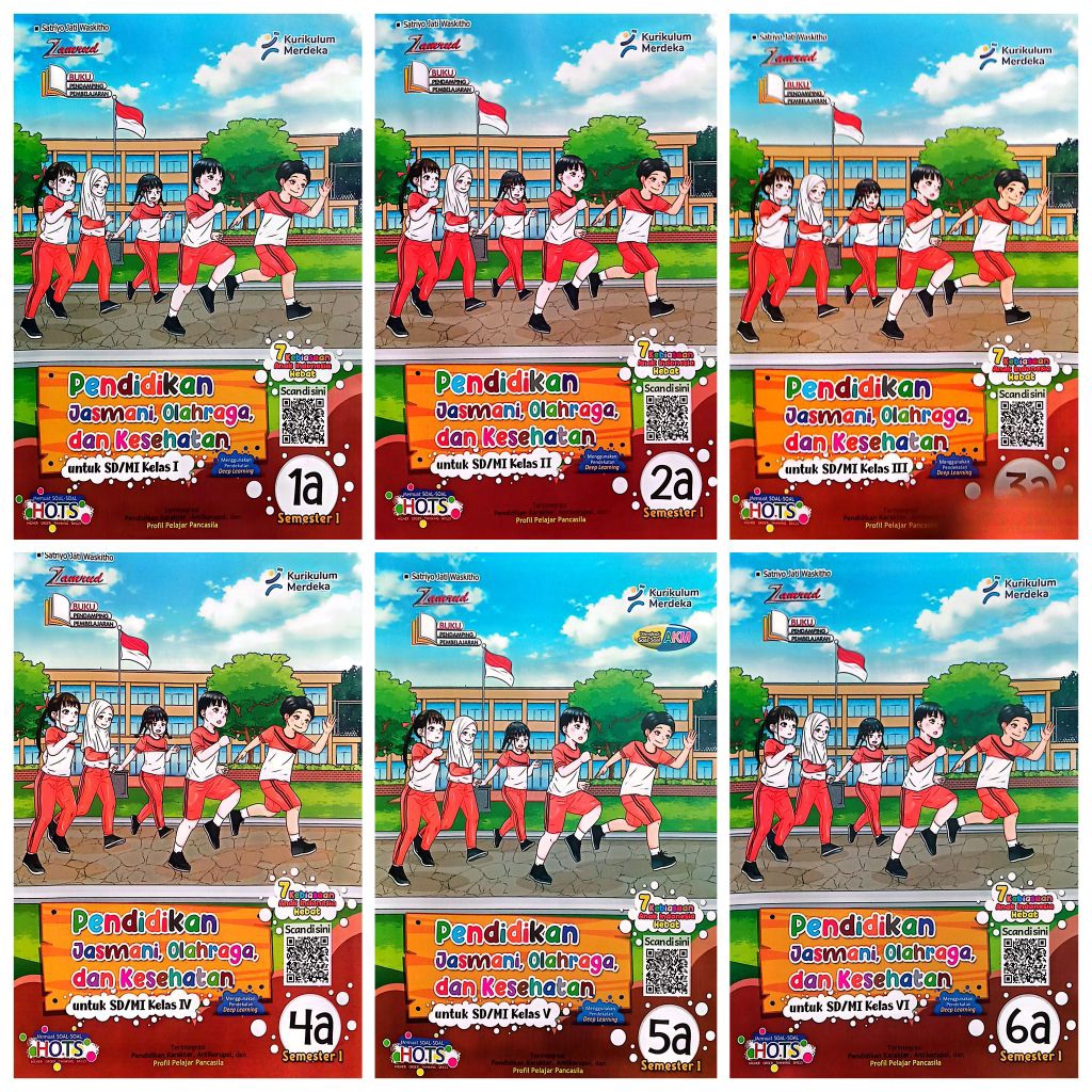 BUKU LKS SD MI ZAMRUD PJOK PENJASKES PENJAS OLAHRAGA KELAS 1 2 3 4 5 6 KURIKULUM MERDEKA SEMESTER 1 