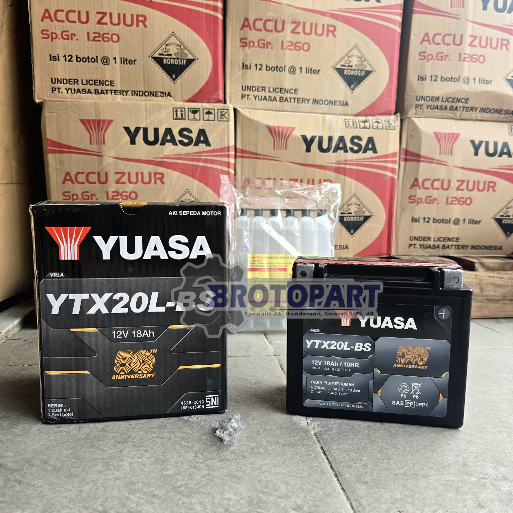 Aki Motor Honda Gold Wing, GL 1800 VTX 1800, Stryker YUASA YTX20L-BS MF Aki Kering