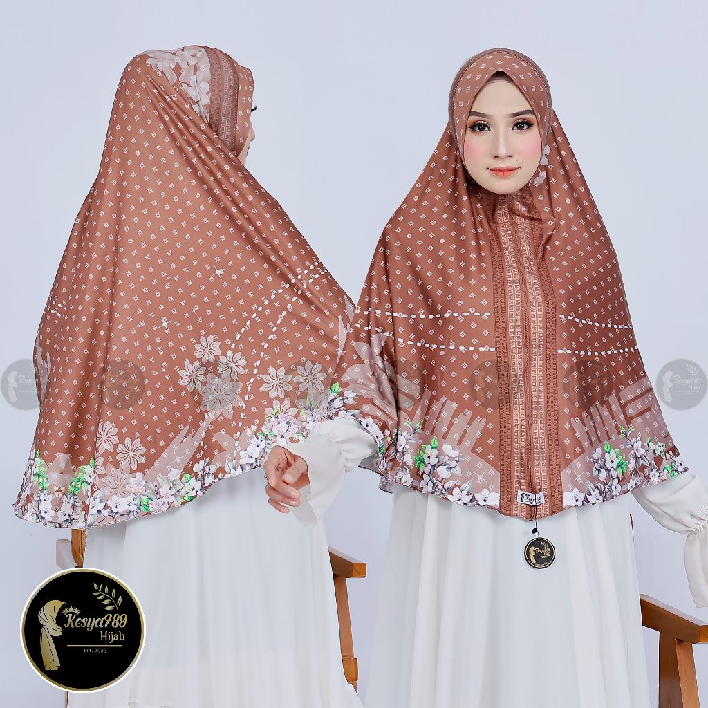 Jilbab Instan Bergo Inayah JUMBO Non Pad Motif Printing Jersey uk Xl