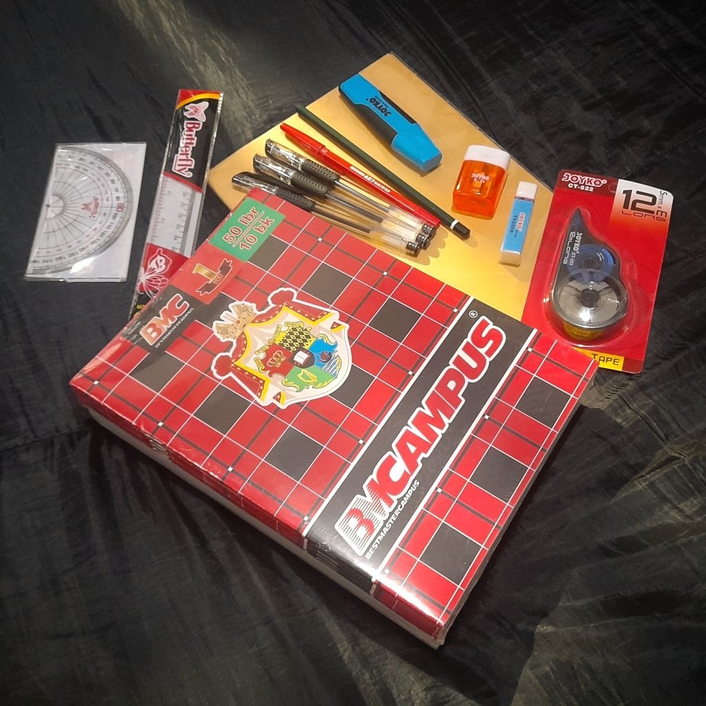 

(Paket E) Paket Buku Sekolah dan Alat Tulis Sekolah SMP SMA: Buku Campus BMC 36 Lembar, Sampul Coklat, Alat Tulis