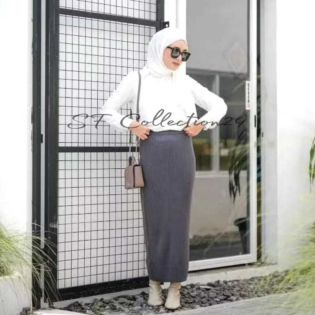 ROK SPAN RAJUT PANJANG| ROK PREMIUM RAJUT | SPAN ROK - ROK WANITA RAJUT TEBAL ROK SPAN KNIT