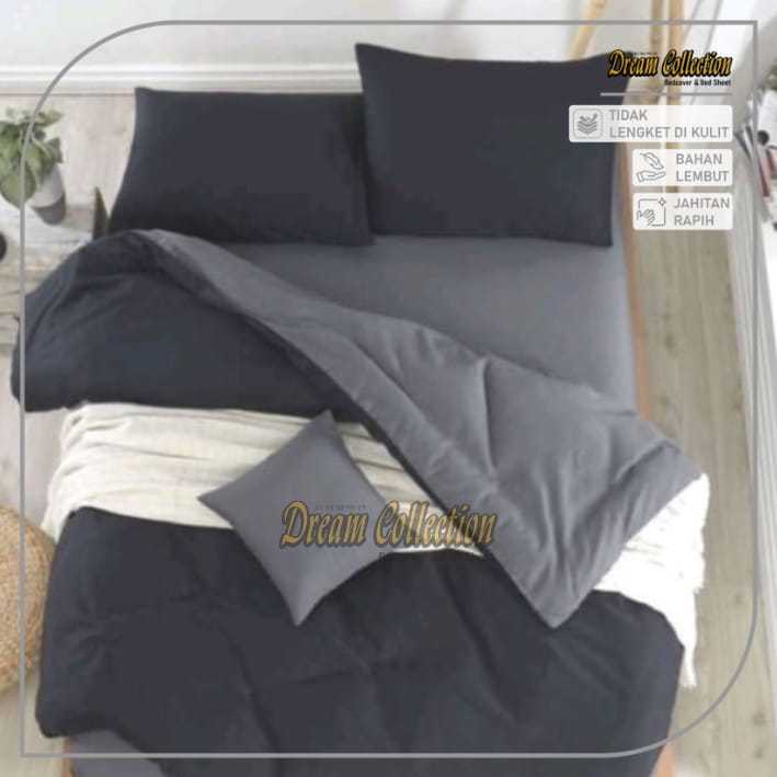BEDCOVER SET SPREI TWO TONE AESTHETIC POLOS 2 WARNA