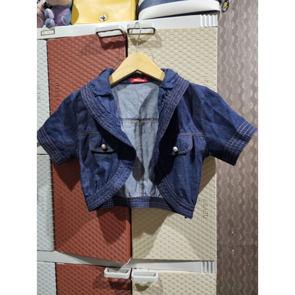 jaket denim bolero vest