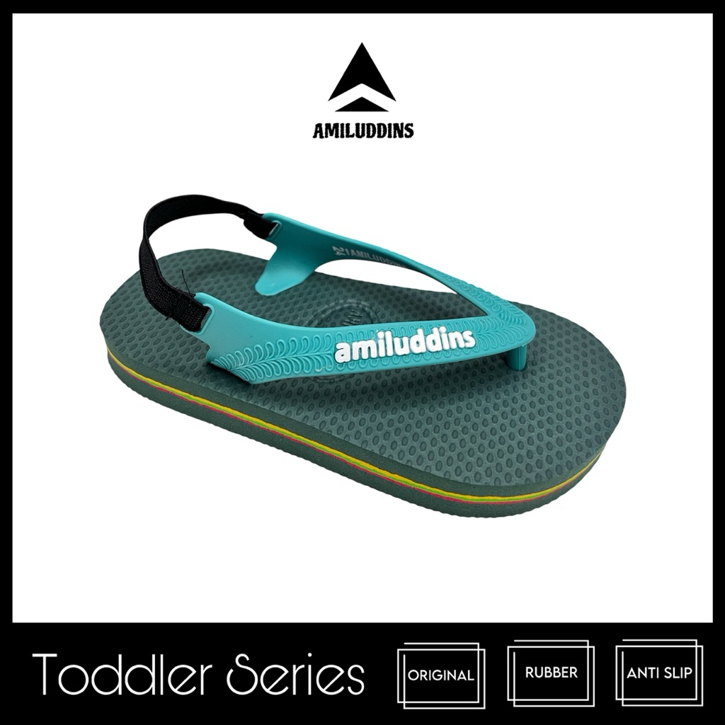 AMILUDDINS Toddler - Sandal Jepit Bayi Karet Emboss Tali Belakang bukan fipper bukan swallow army to