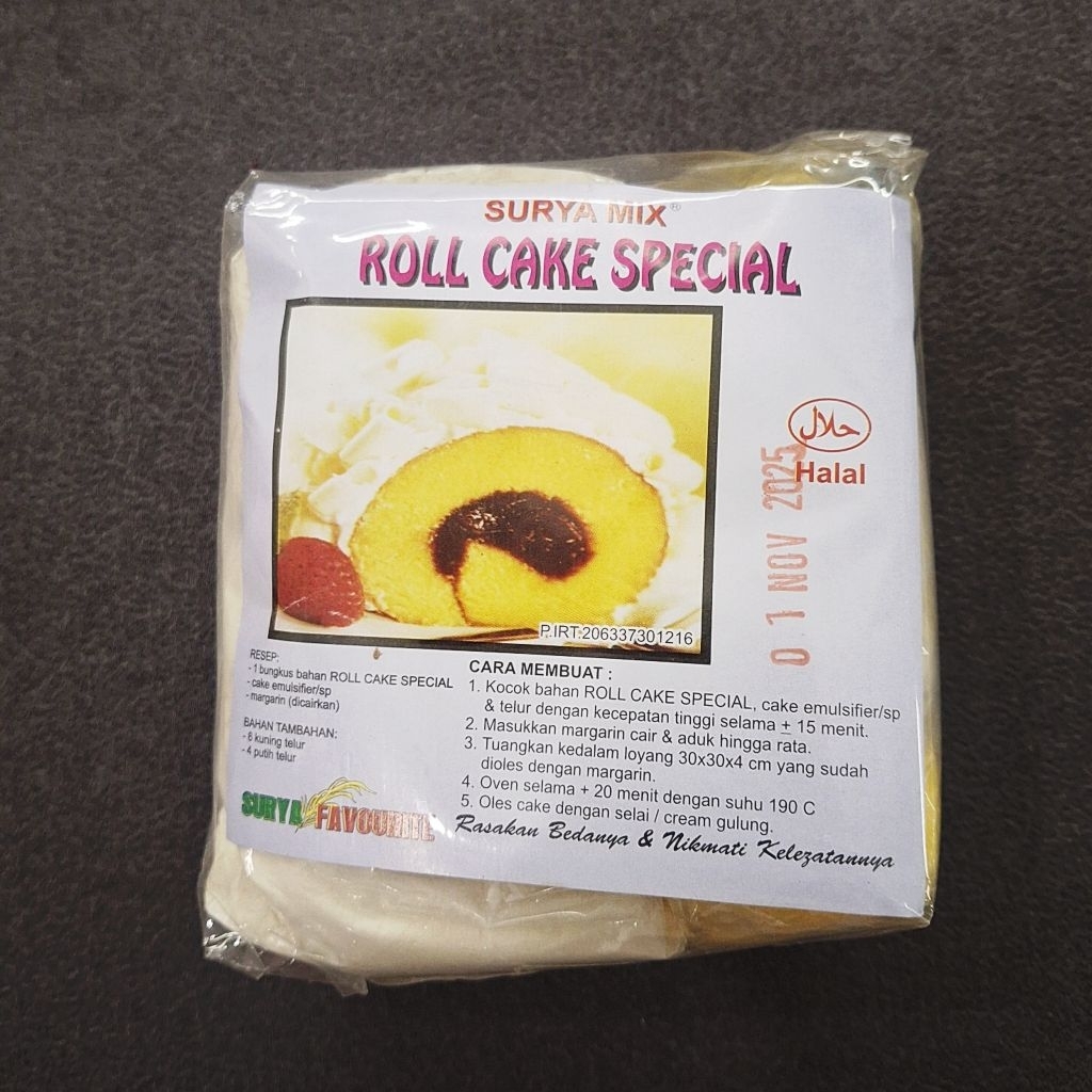 

Bahan Tepung Premix SuryaMix "ROLL CAKE" Anti Gagal