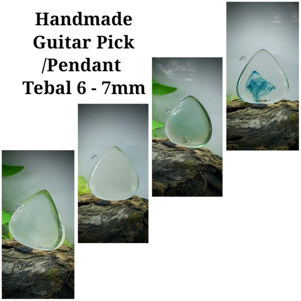 PICK GITAR RESIN ART HANDMADE Tebal 6mm-7mm TIRUS AJPW 8 (Bisa dijadikan liontin)