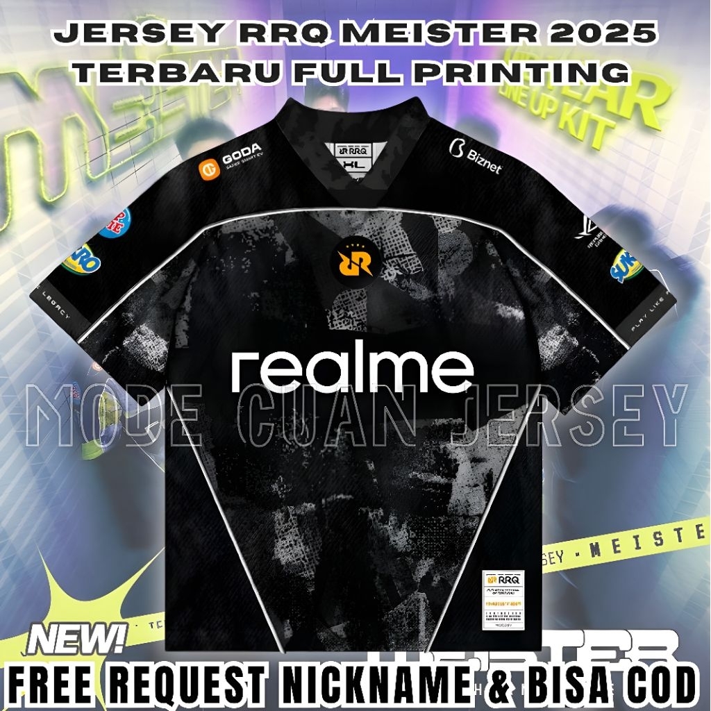 Jersey Kaos Home RRQ MEISTER Terbaru 2025/26 Full Printing Free Request Nickname