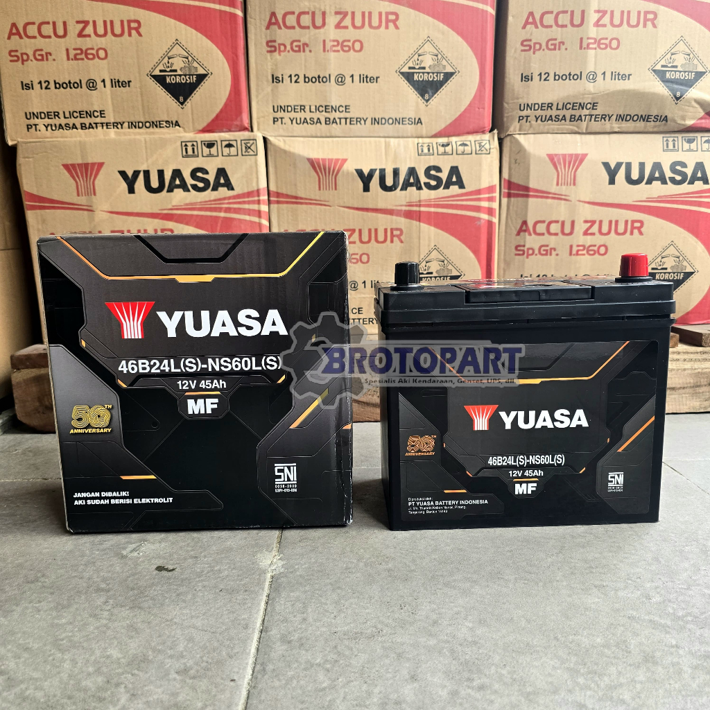 Aki Mobil Toyota Yaris, Sienta, Etios Valco, Limo YUASA NS60LS MF Aki Kering ORIGINAL