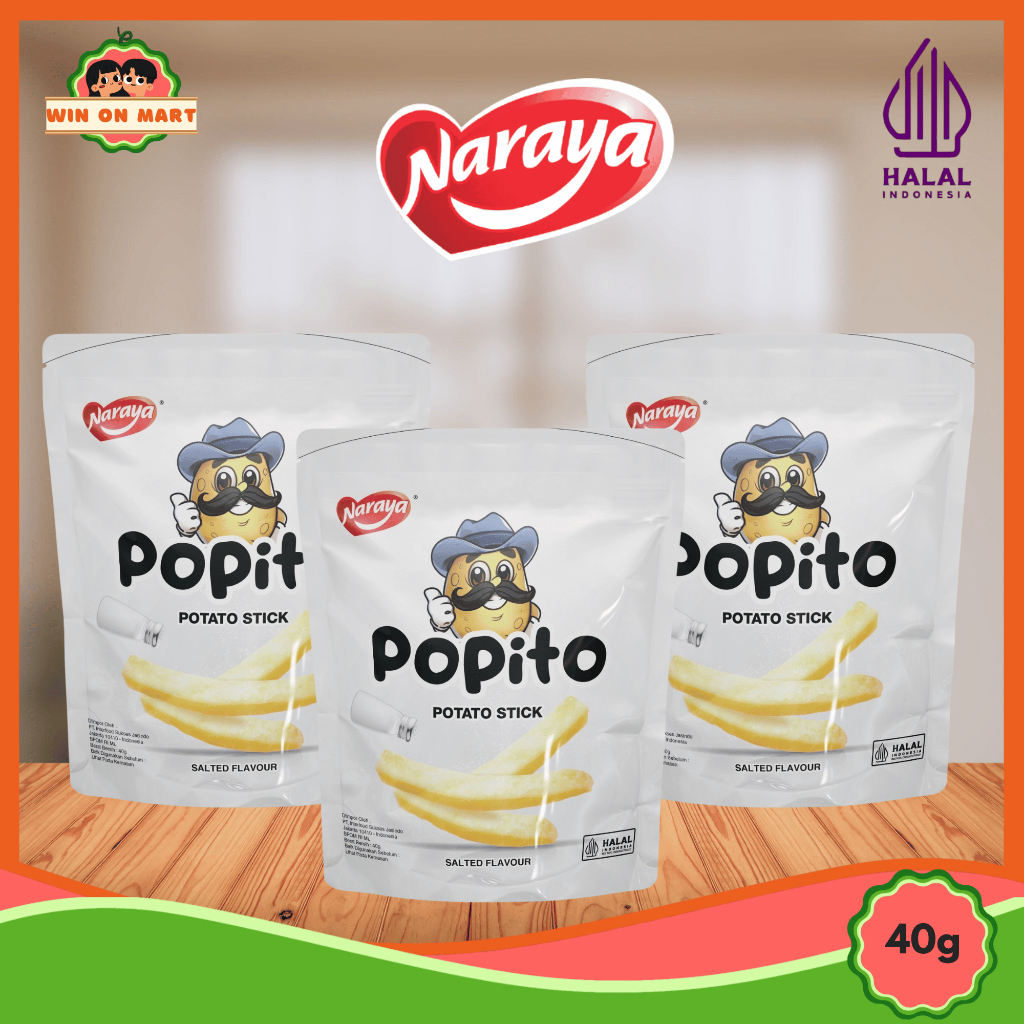 

Naraya Popito Potato Stick With Rasa Salted Kemasan Bag 40g