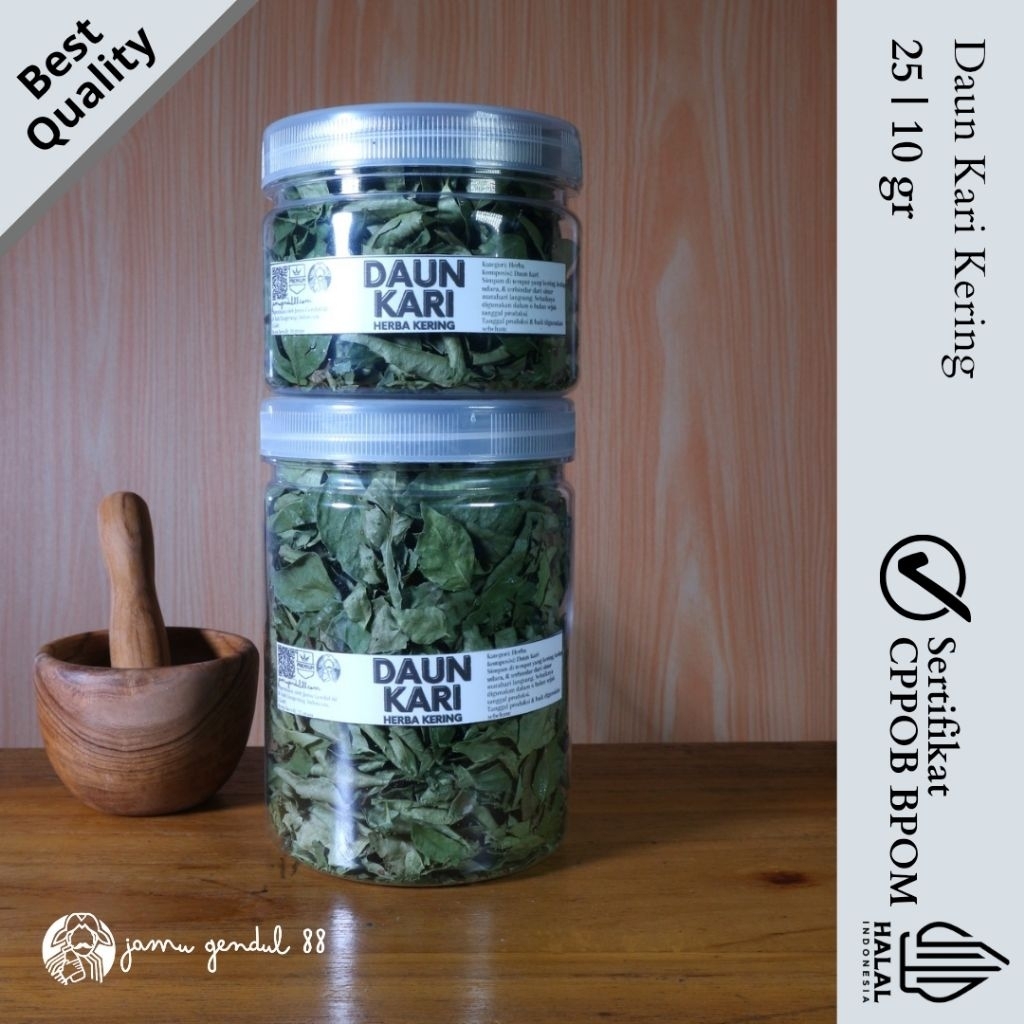 

Daun Kari Kering - Dried Curry Leaves - Herba Kering Kualitas Premium by Jamu Gendul 88