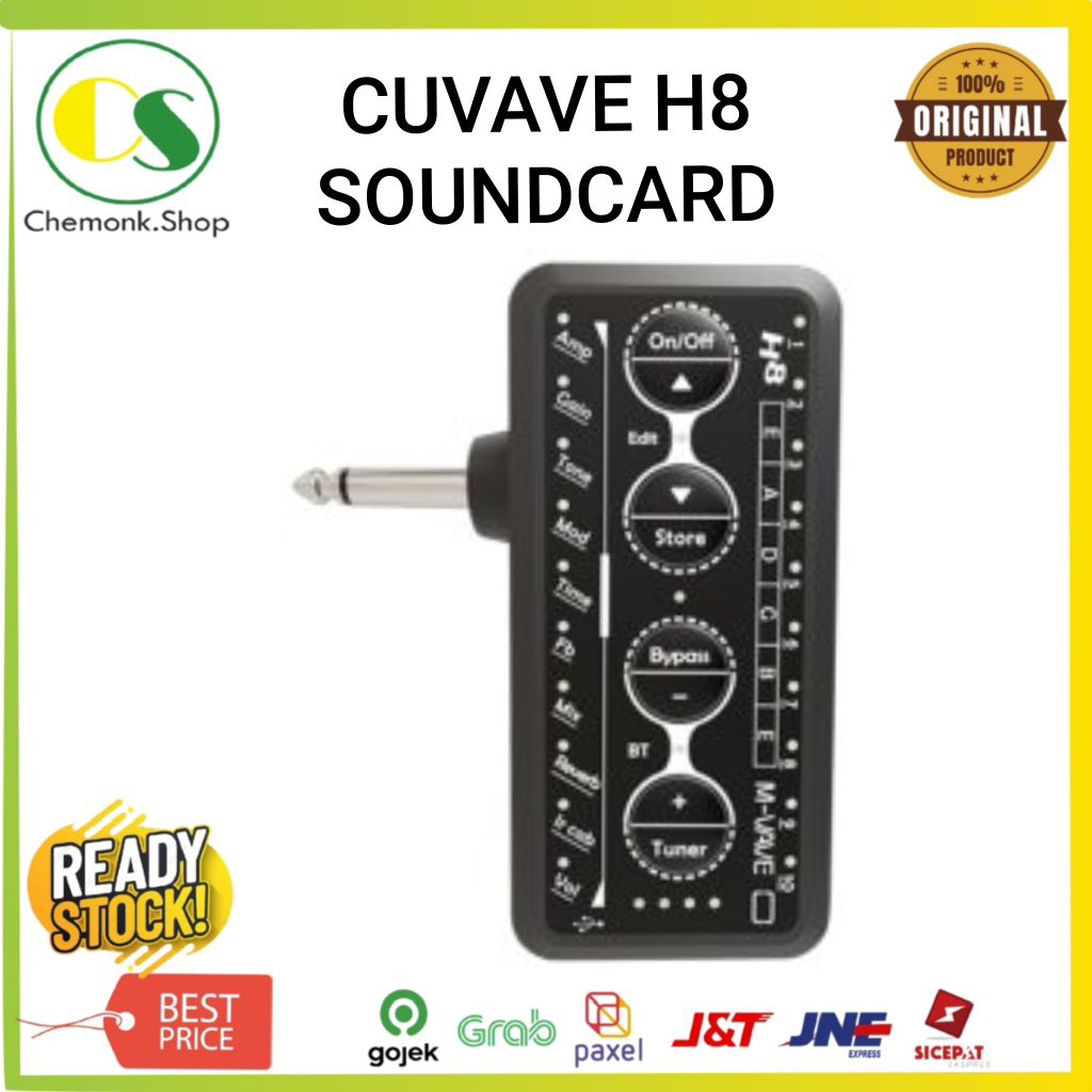 Efek Gitar CUVAVE H8 Multi Effects Soundcard Headphone Amplifier Guitar Pedal Instrument