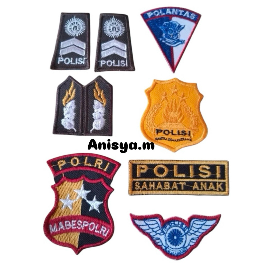 BORDIR POLISI ANAK/ATRIBUT POLISI ANAK/BORDIR BAJU POLISI ANAK/BORDIR POCIL