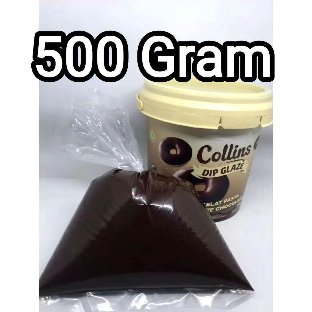 

Collins Dip Glaze Coklat Repack plastik 500 gram selai olesan topping donat