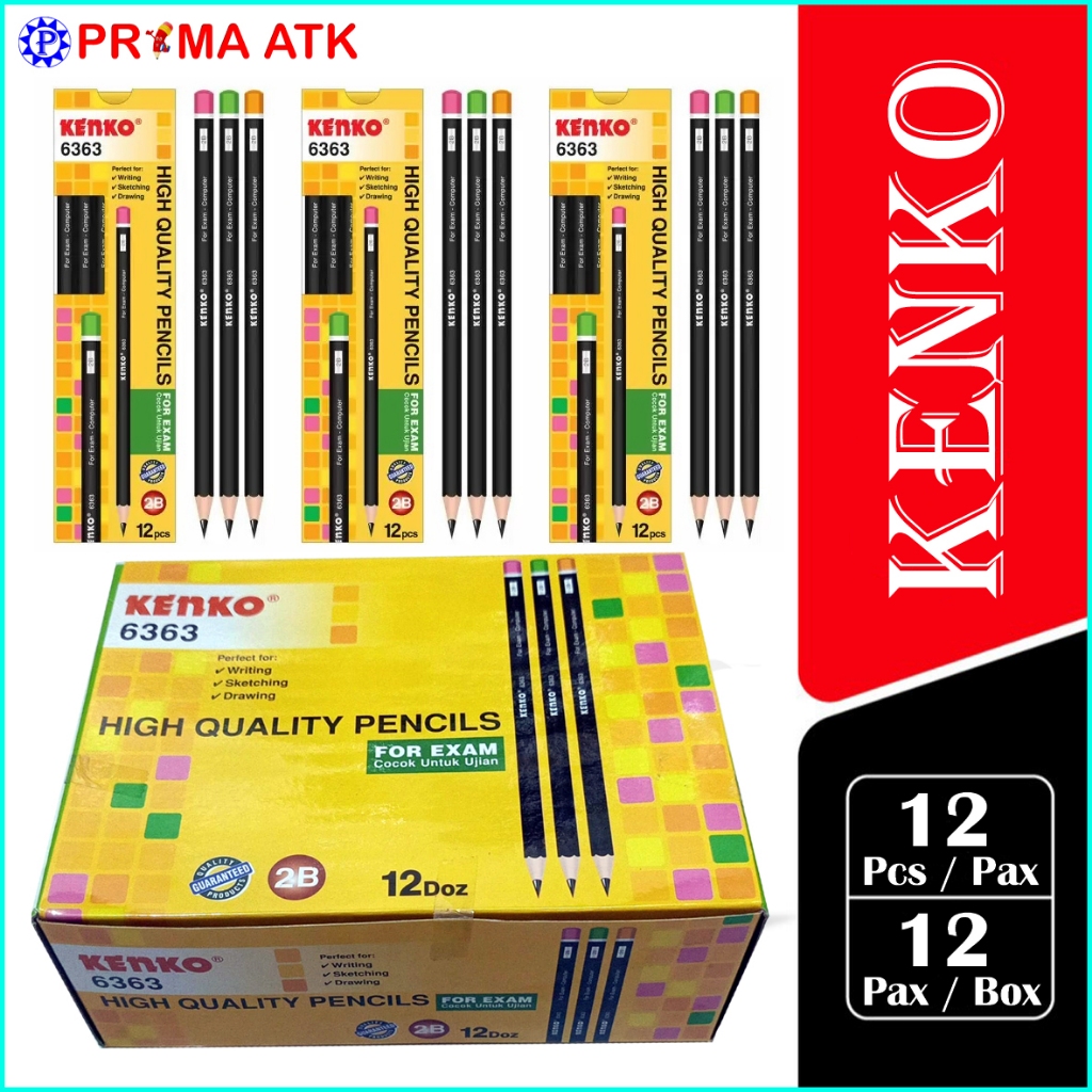 

(144 PCS / 12 PAX / 1 BOX) Pensil 2B Kenko 6363 / Pensil Kenko 6363 2B