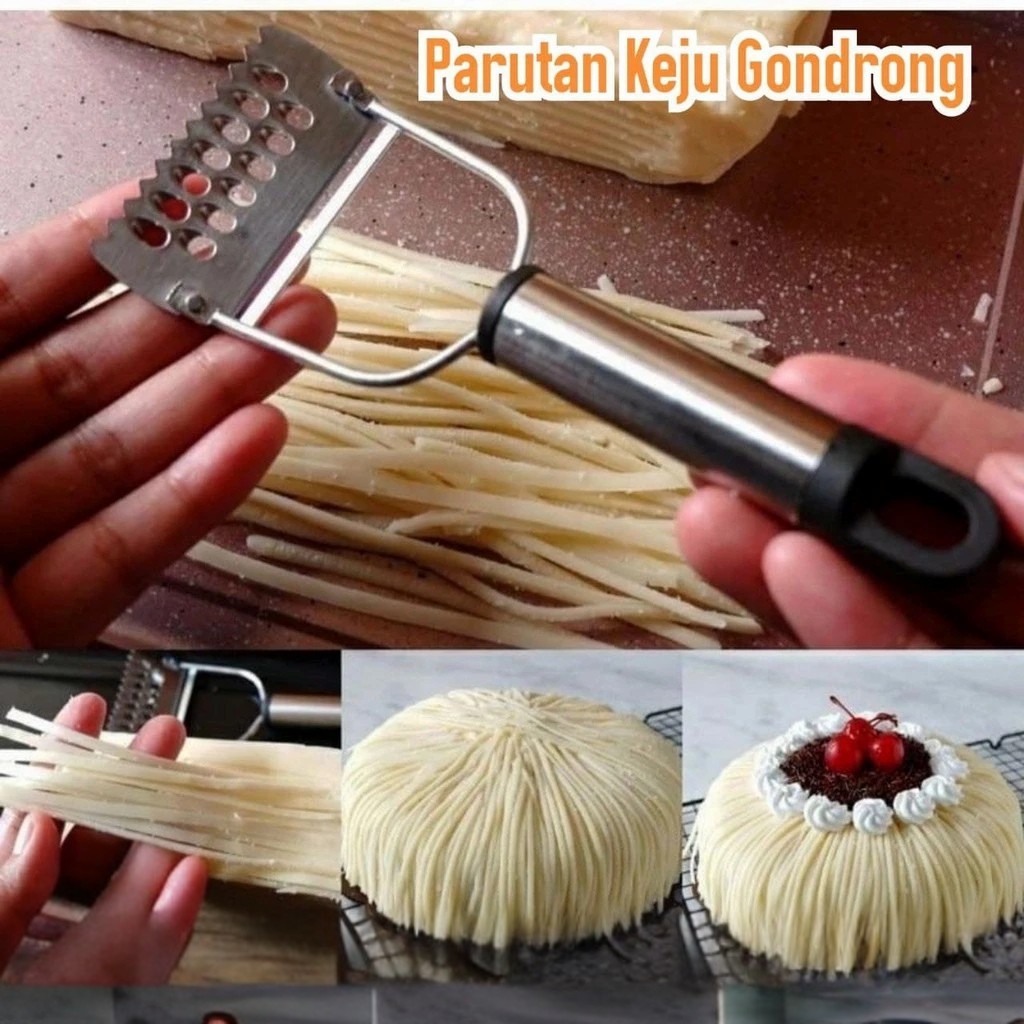 Parutan Keju Gondrong Panjang Lurus Untuk Kue Stainless Steel