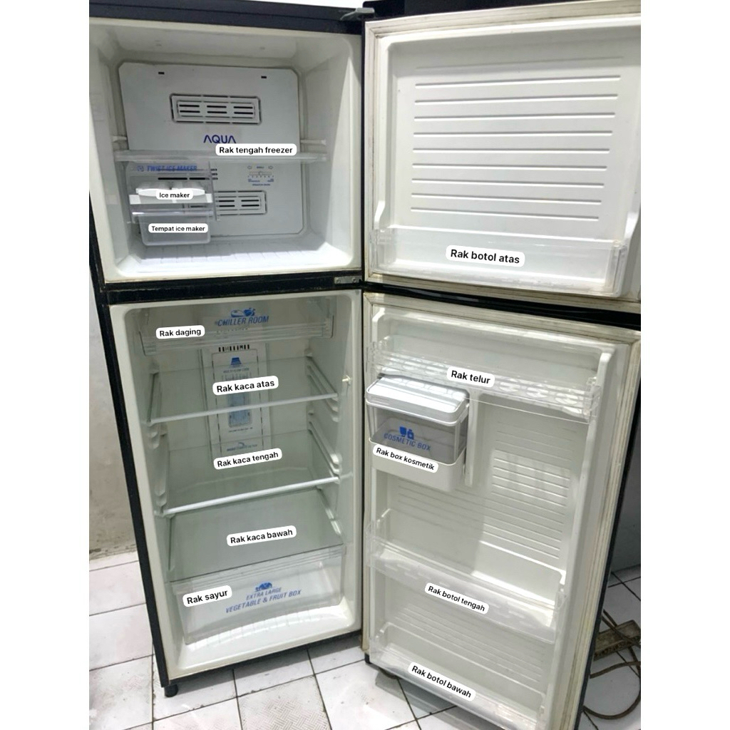 RAK KULKAS AQUA INVERTER SECOND || RAK KULKAS || RAK KULKAS 2 PINTU AQUA || RAKAN KULKAS TERMURAH