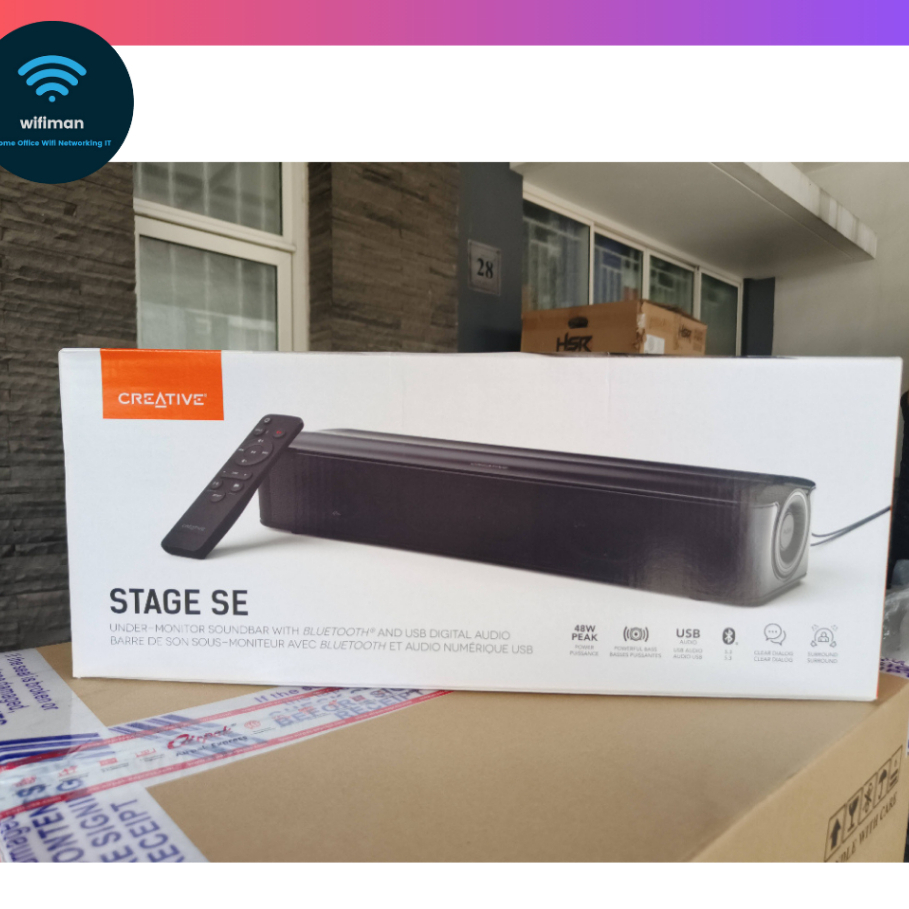 Creative Lab Stage SE Bluetooth 5.3 Soundbar Under Monitor with Remote