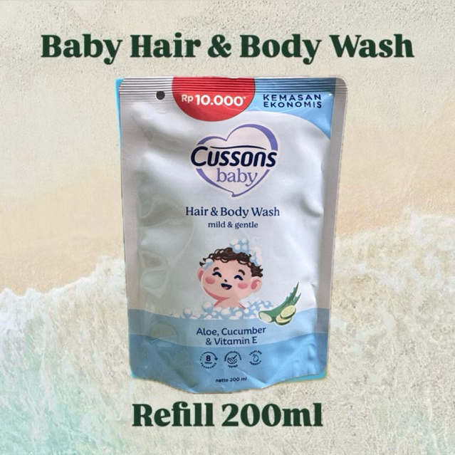Cussons REFILL Hair & Body Wash Mild & Gentle - Sabun Bayi 2in1 Refill